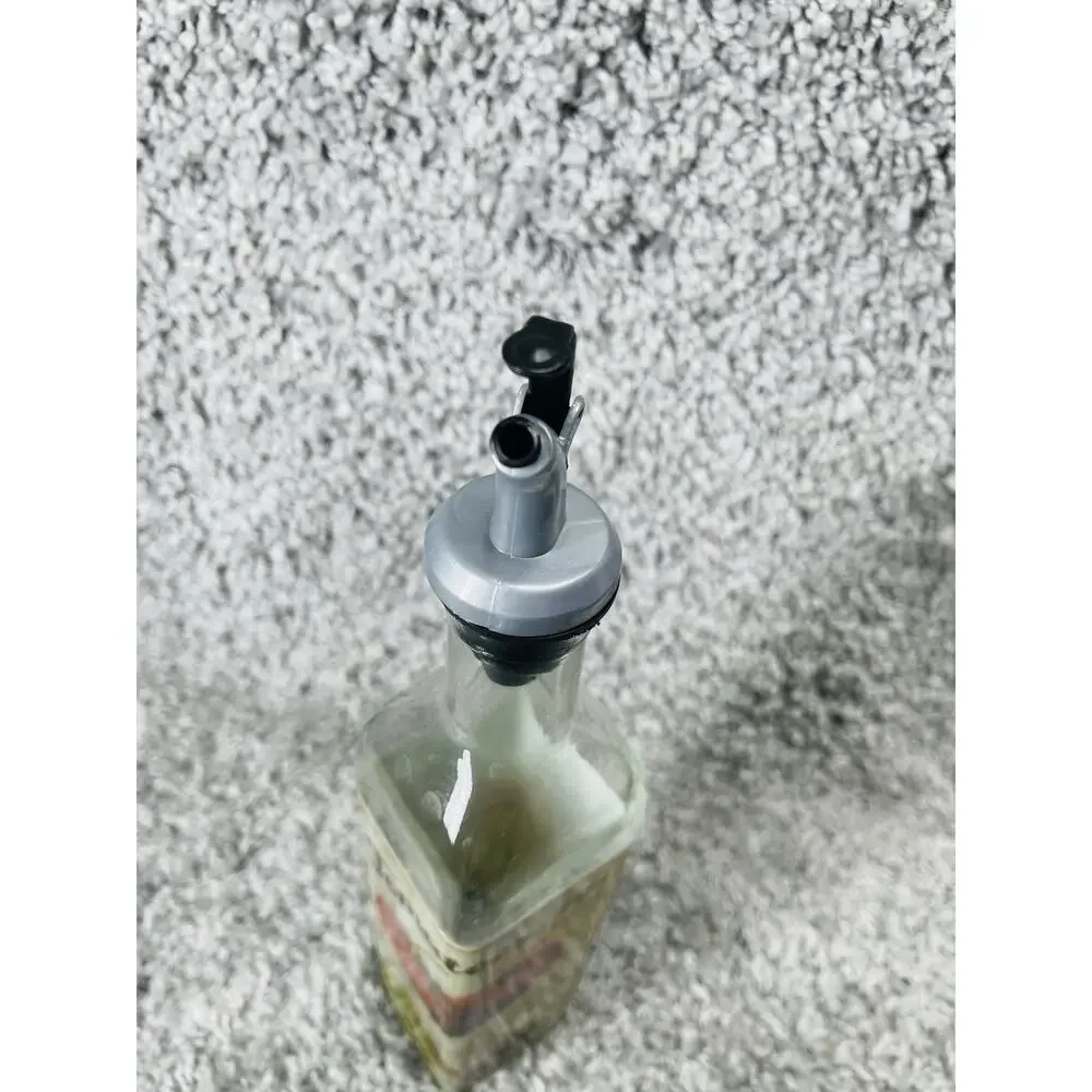 Glass Bottle Oil Vinegar Dispensers Cruets Lever Pourer Veggies Multicolor